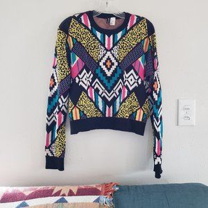 H&M 80's Abstract Sweatshirt - Size Small